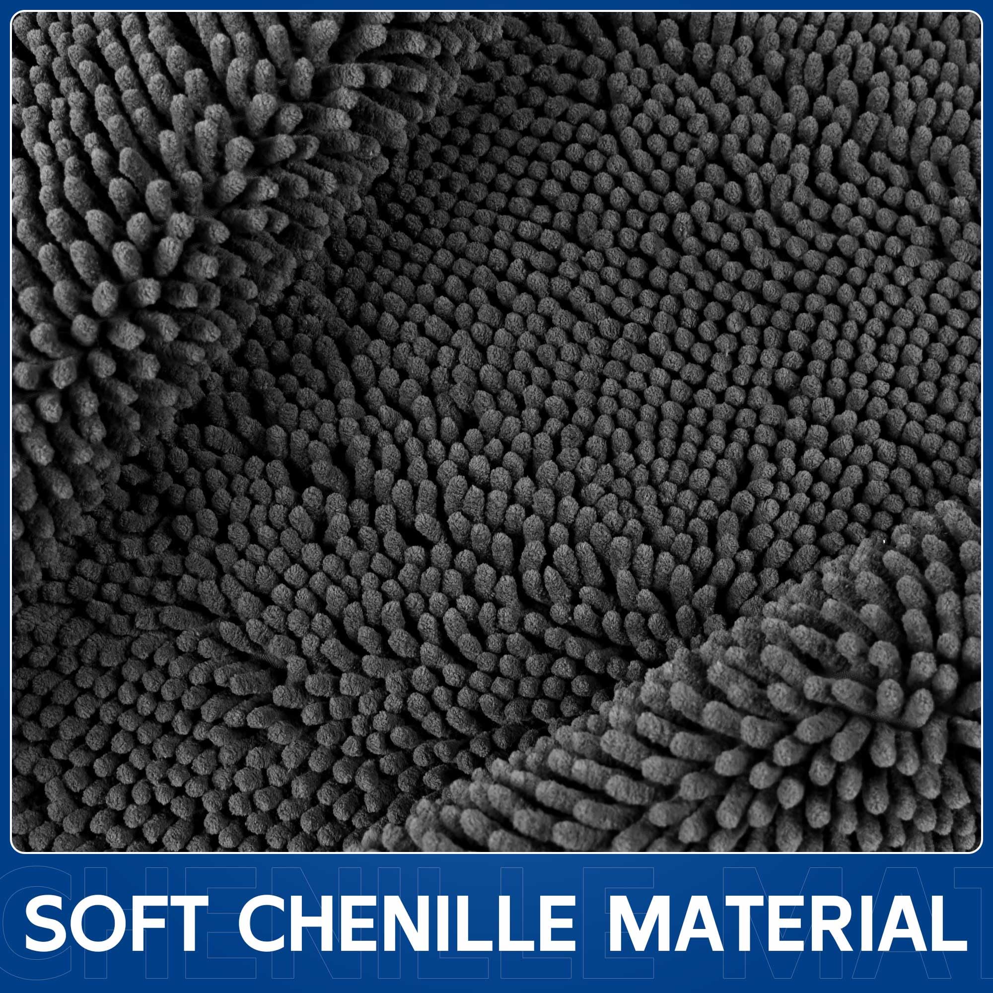 Naturei chenille suave para pisadas limpias, recoge humedad y tierra.