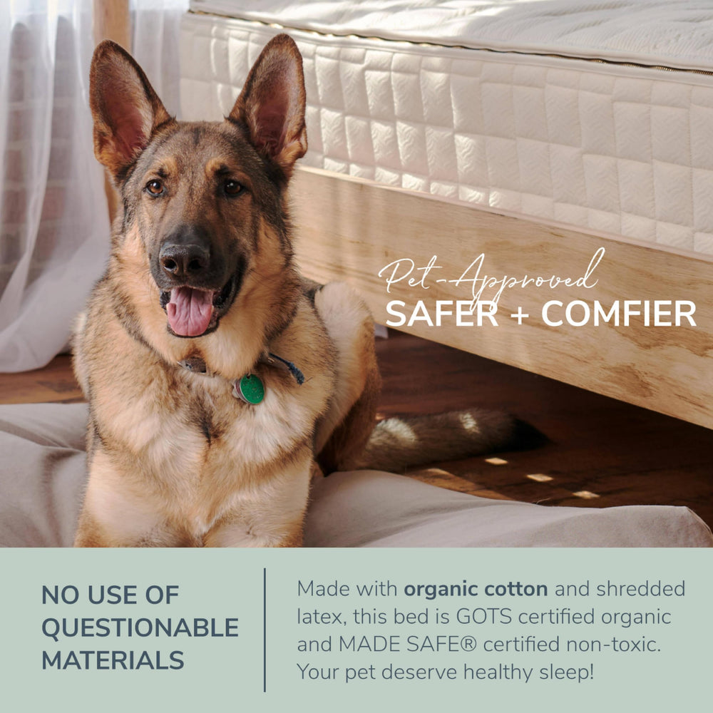 Superficie transpirable Naturepedic: confort y descanso agradable para tu mascota.