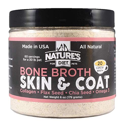 Nature's Diet bouillon os protéine chien, savoureux et potentiellement aidant la digestion.