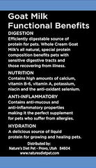 Nature's Diet Leche de Cabra, mezcla con agua para bebida nutritiva.