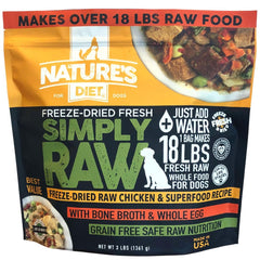 Nature's Diet Simply Raw: bolsa de 3 lb crudo lista para hidratar y servir.