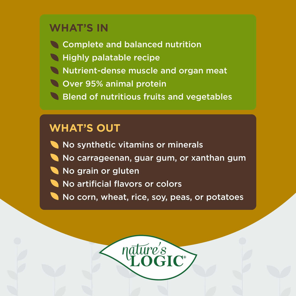 NATURE'S LOGIC aderezos-humedos para perros: realza sabor sin aditivos innecesarios