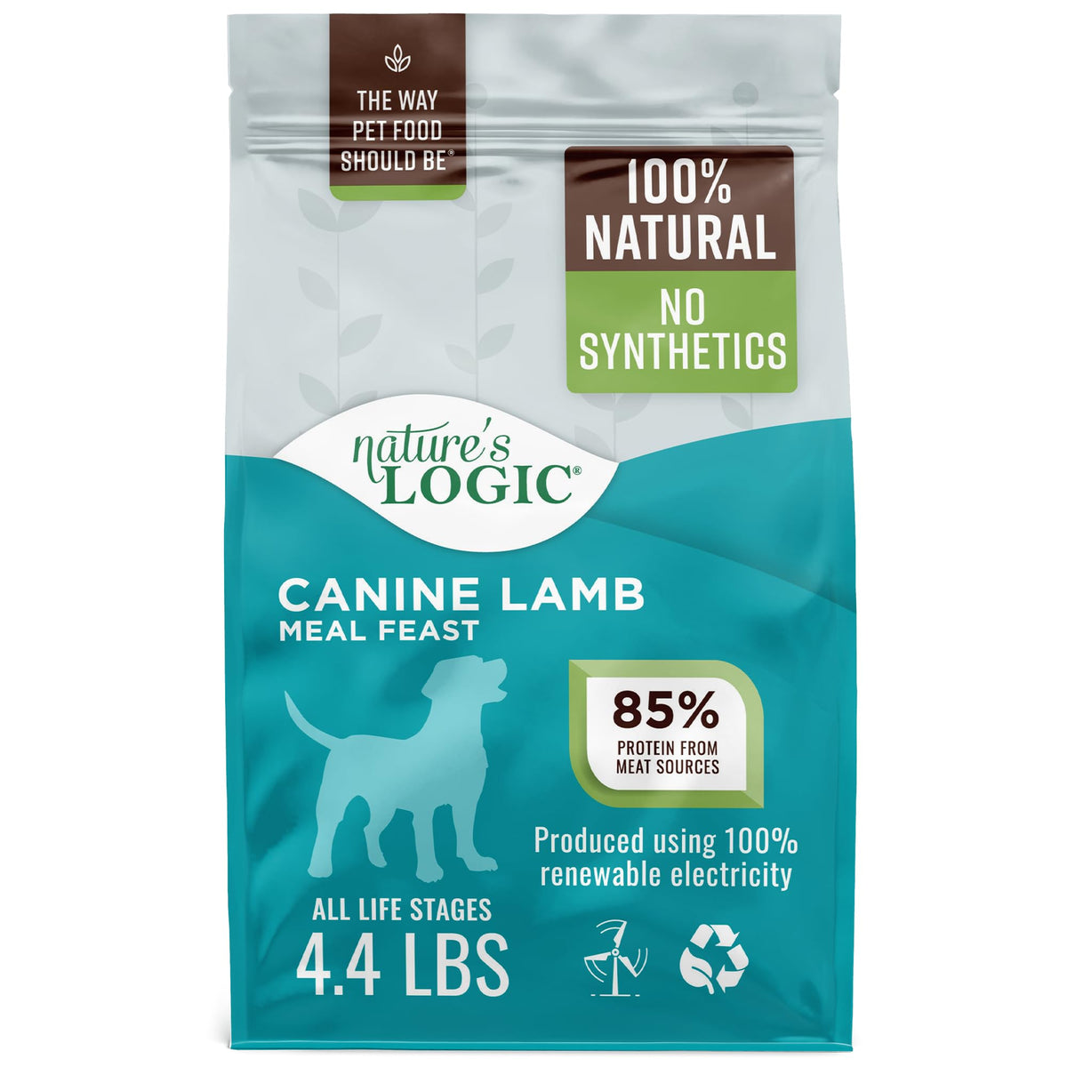Nature's Logic delicia de cordero en bolsa, alimento seco de alta proteína para perros activos.