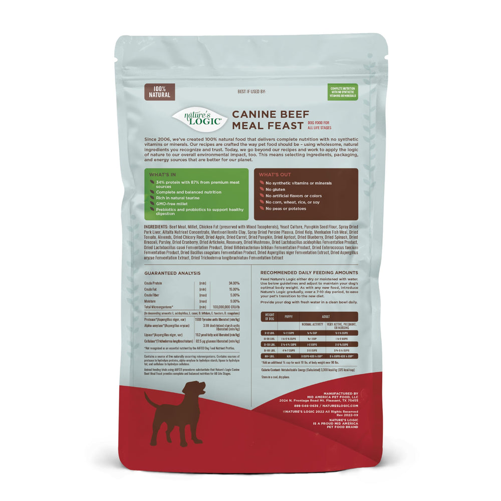 NATURE'S LOGIC dieta seca sin alérgenos, ideal para estómagos sensibles.