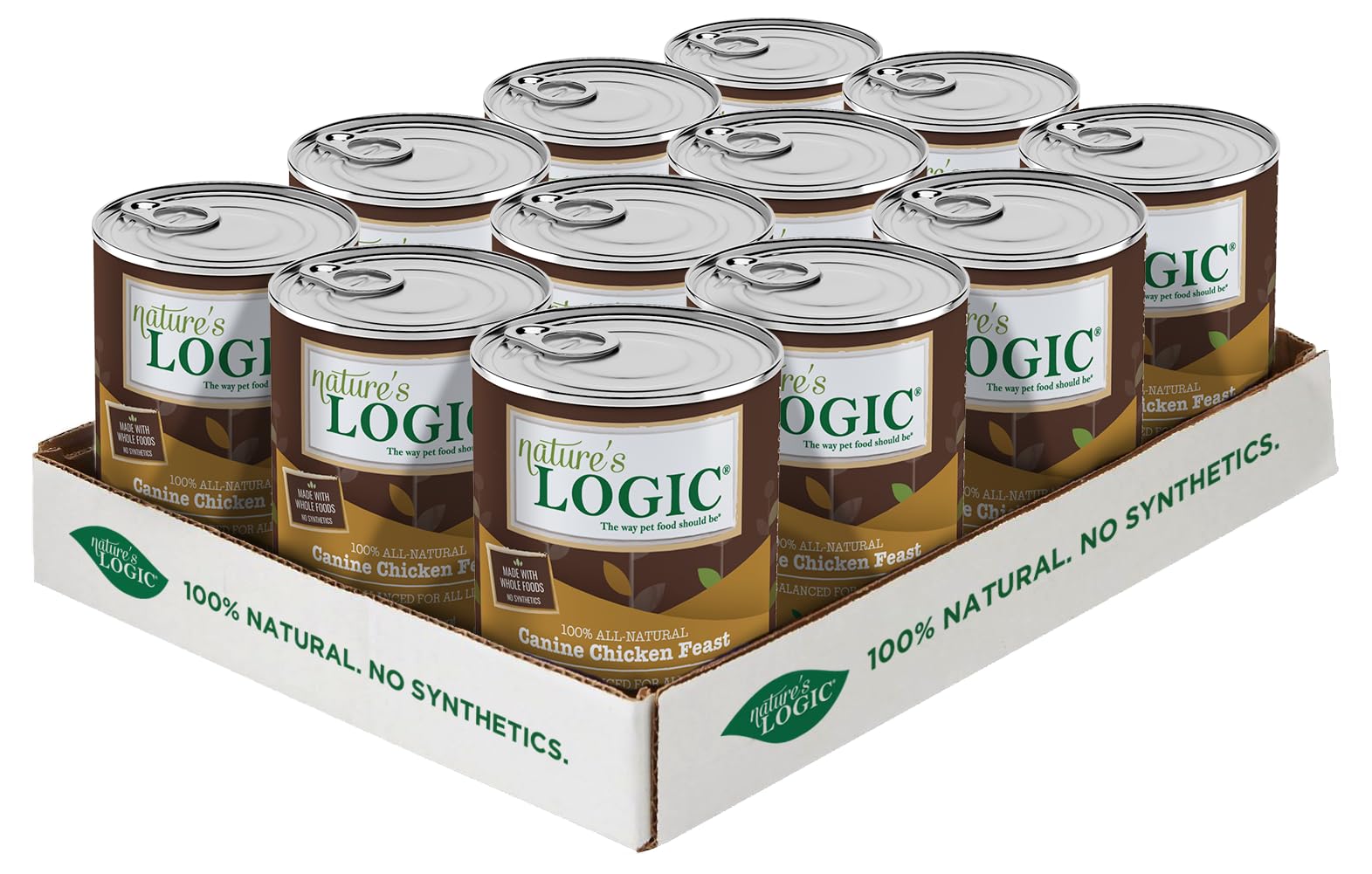 NATURE'S LOGIC lata-perro sin granos pollo, 95% proteína animal para estómagos sensibles