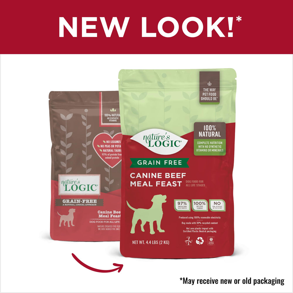 Nature's Logic proteína alta 97% de carne de res, soporte muscular para perros activos