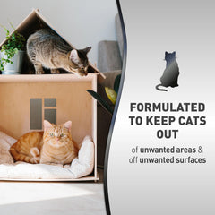 Aplicación en áreas tratadas con Nature’s Miracle Avanzado Platino para mantener gatos alejados.