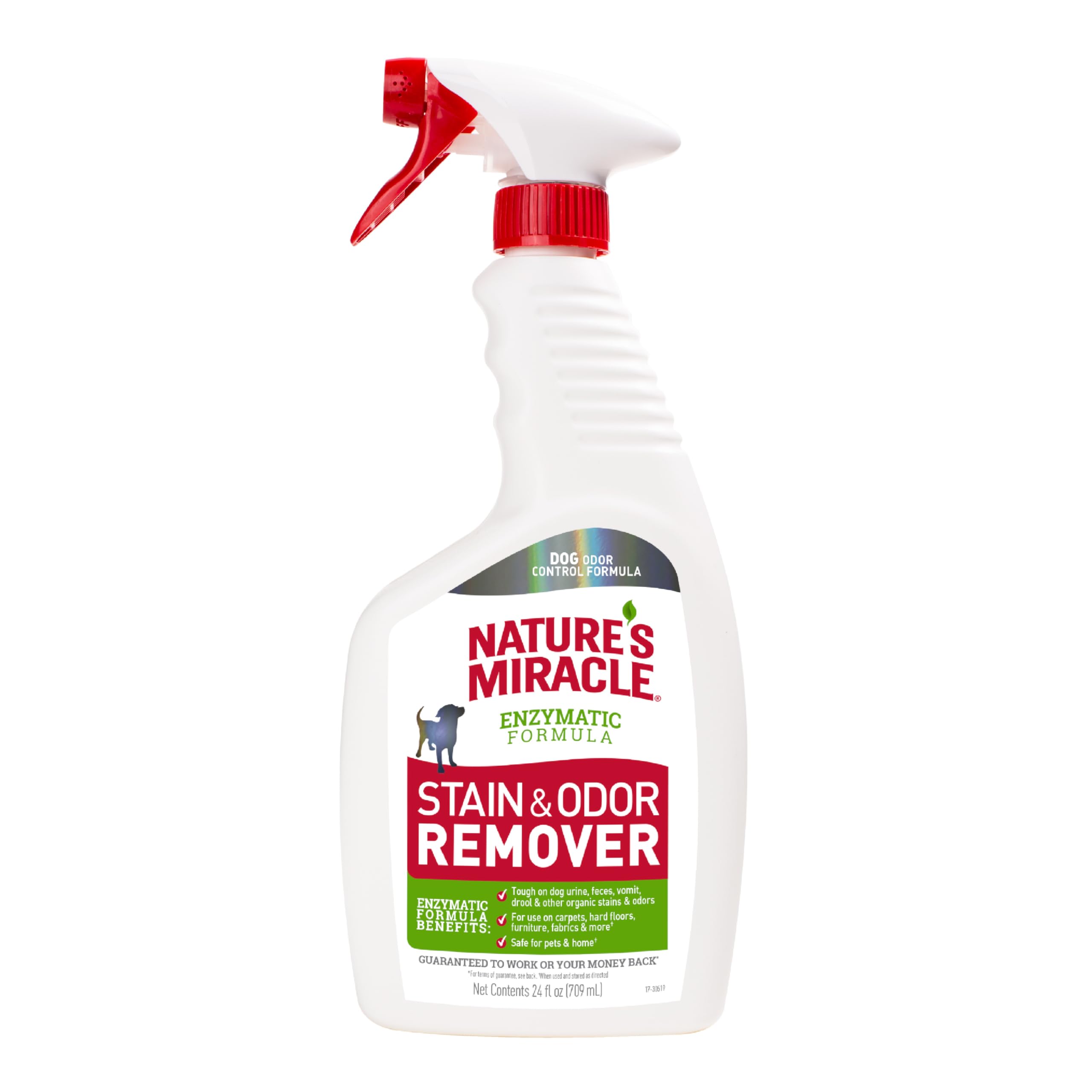 Nature’s Miracle botella de 24 onzas facilita la limpieza constante.