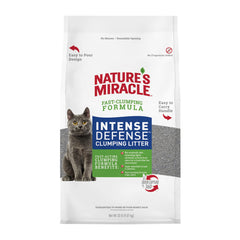 Nature's Miracle: arena para gatos, defensa intensa contra olores, bolsa de 20 libras para manejo cómodo.