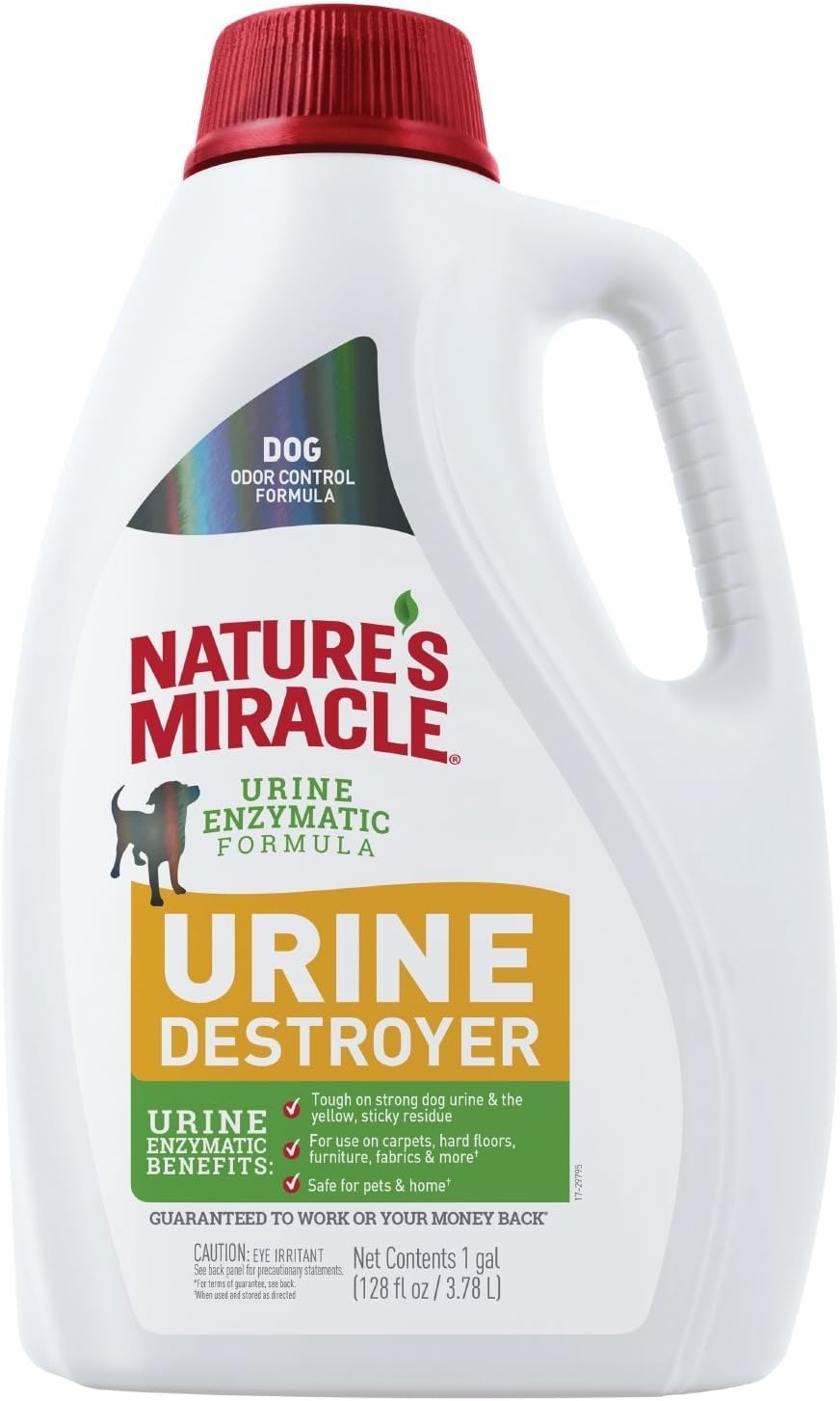 Nature's Miracle Destructor de orina para perros, botella grande, elimina manchas en alfombras
