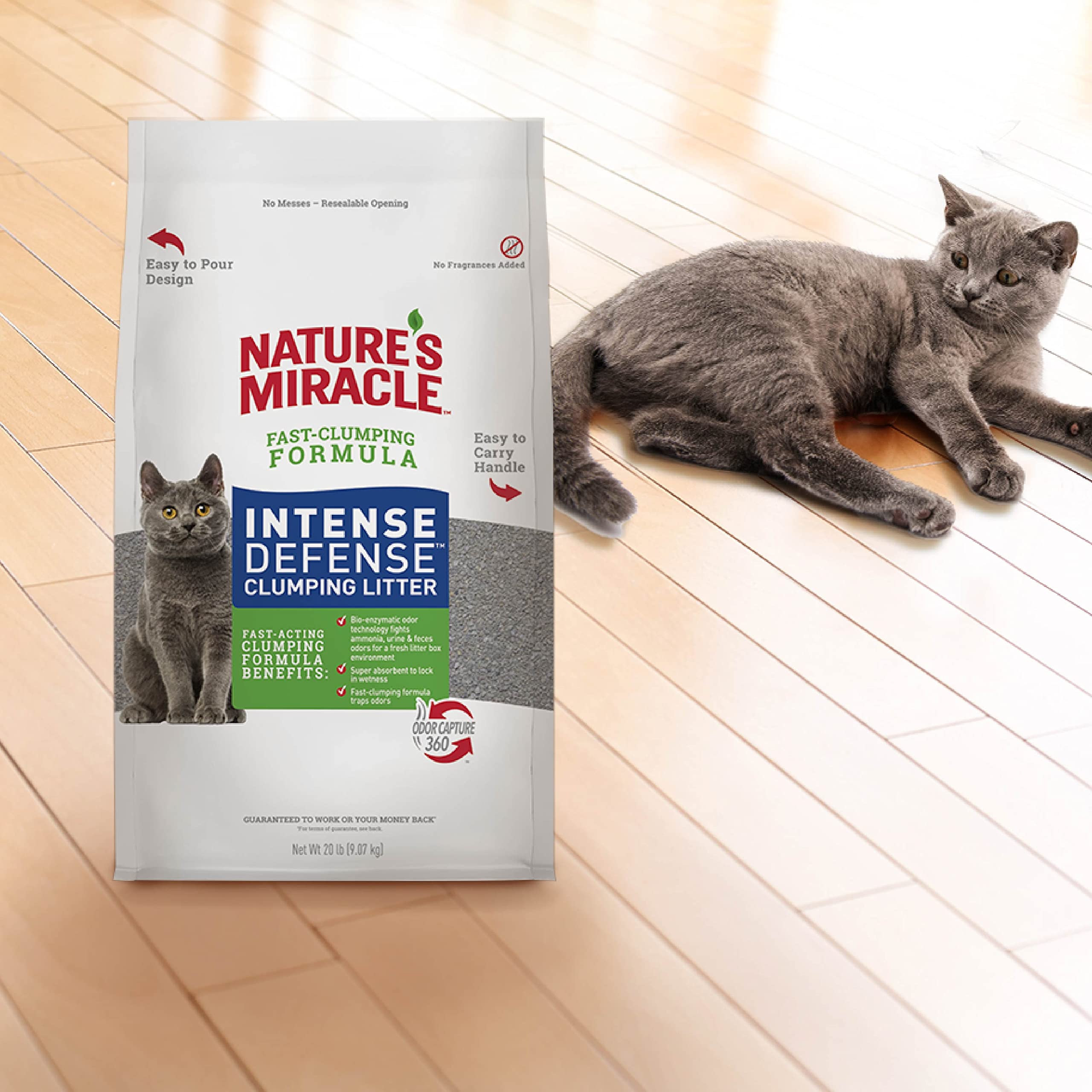 Nature's Miracle: fórmula bioenzimática en la arena para control de olores.