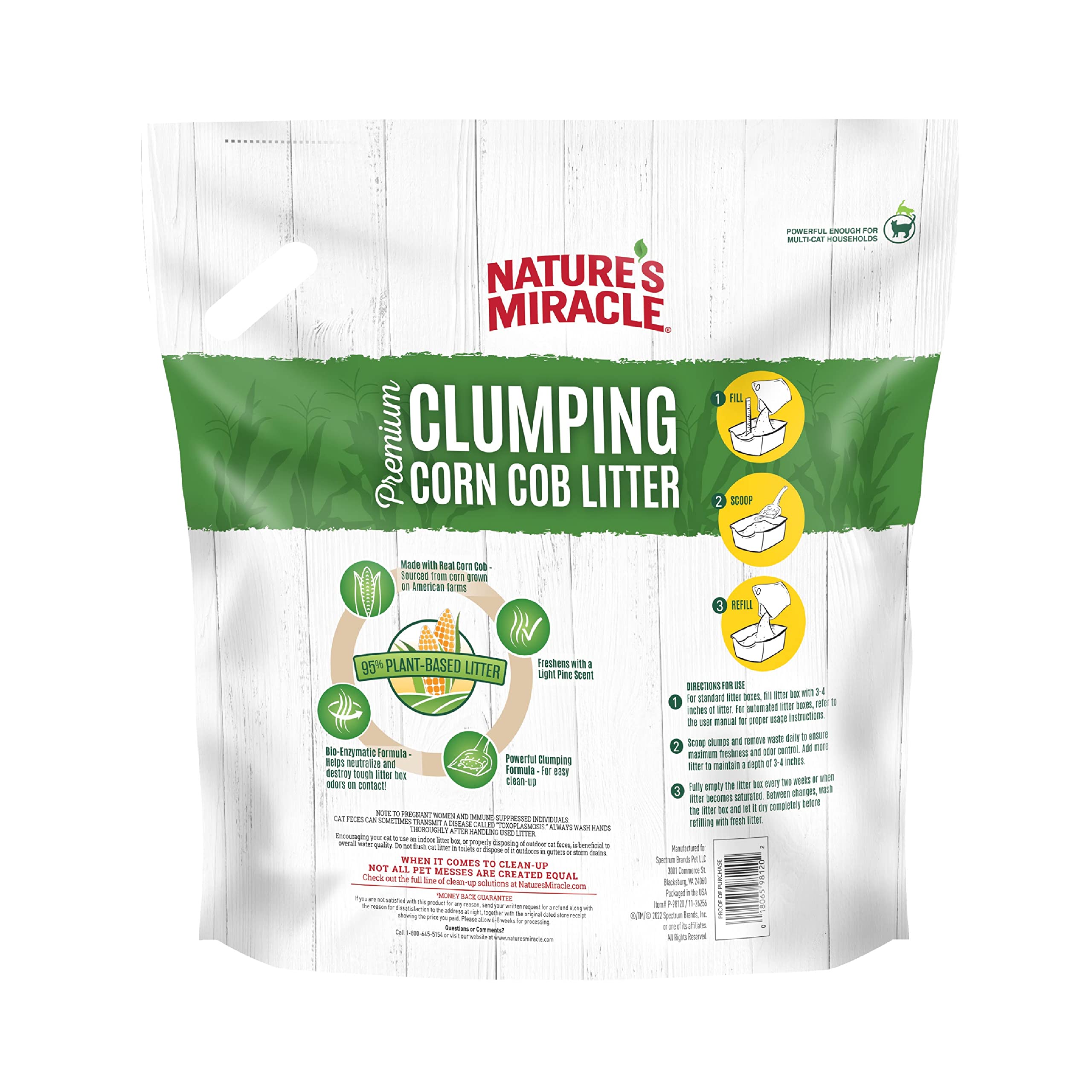 Nature's Miracle fórmula bioenzimática reduce olores en la caja de arena.