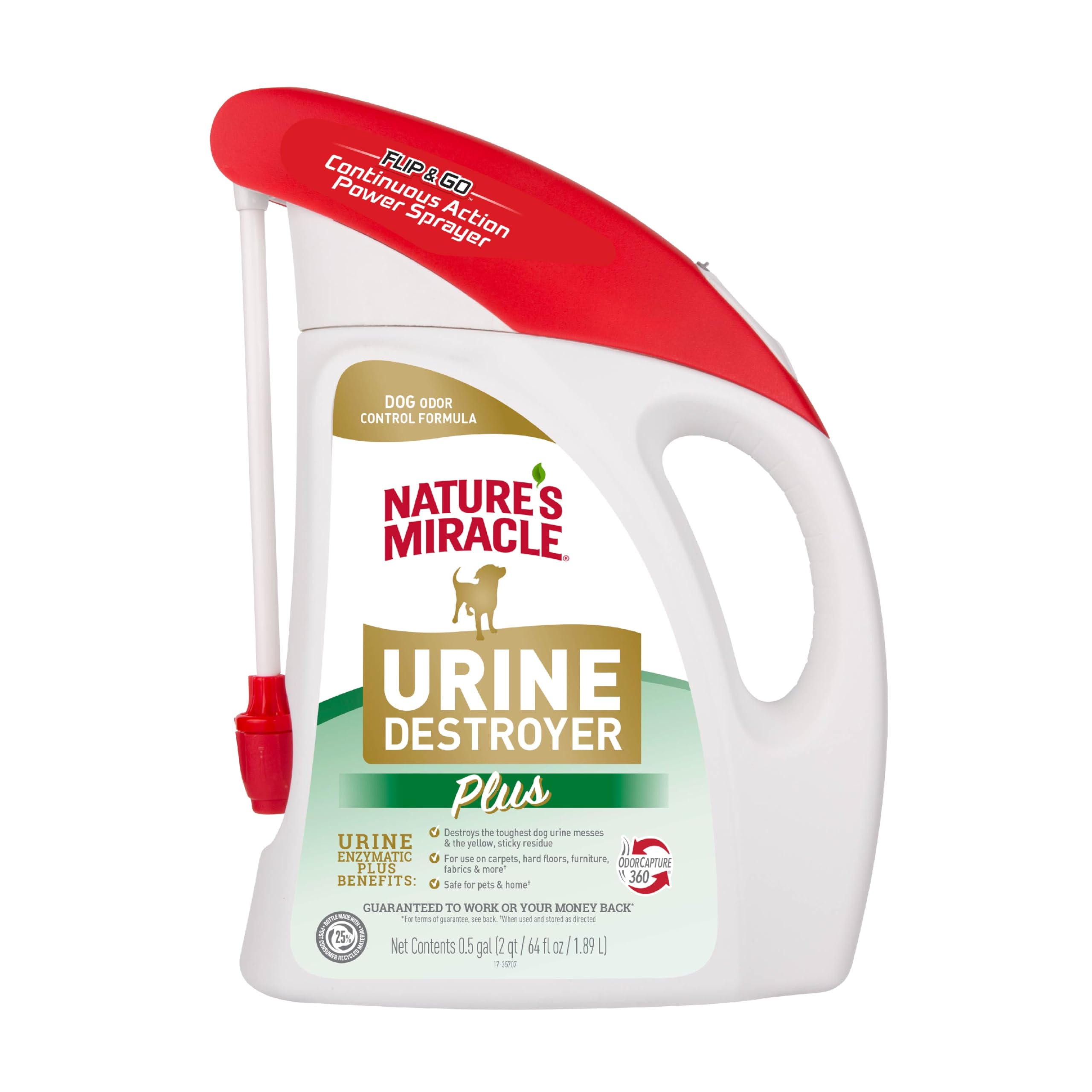 Nature's Miracle Urine Destroyer Plus, botella de 64oz, ayuda a tratar orina de perros