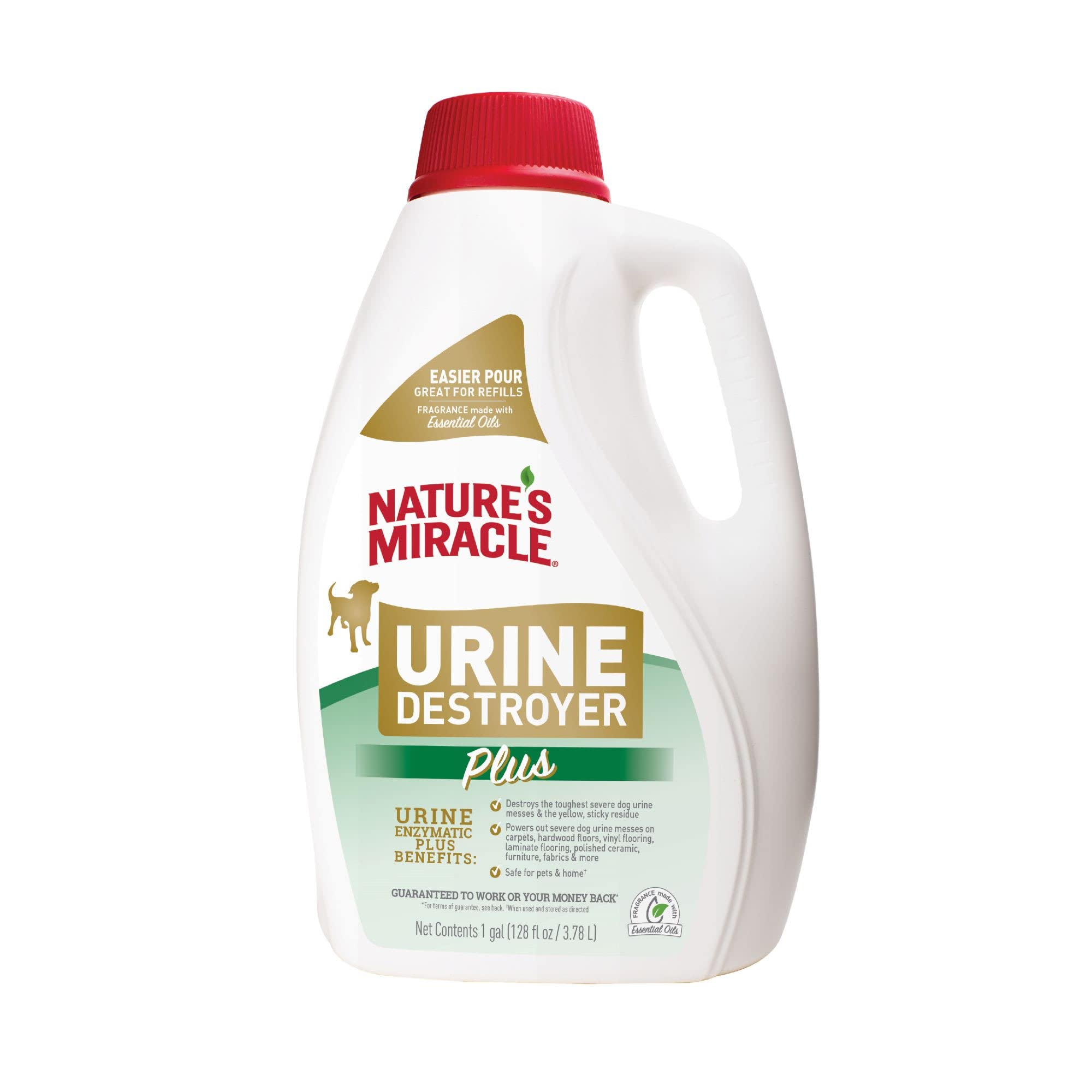 Nature’s Miracle Urine Destroyer Plus: vertido del frasco para limpieza de manchas