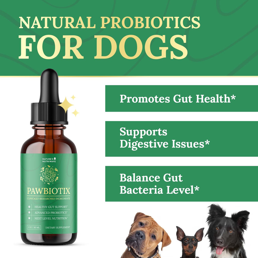 Pawbiotix, gotas en dispensador para dosis diarias y bienestar intestinal canino.