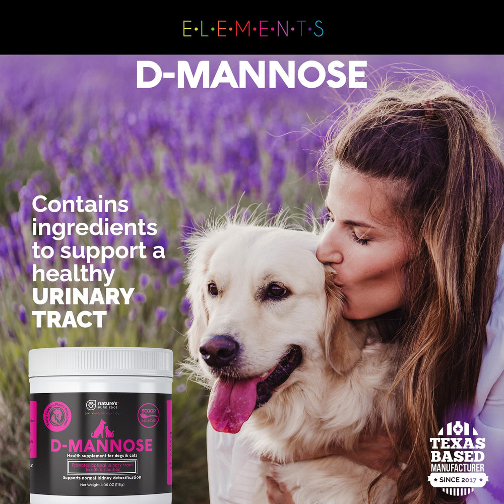 Nature's Pure Edge D-Mannose tomando en plato, posible uso como complemento alimenticio.