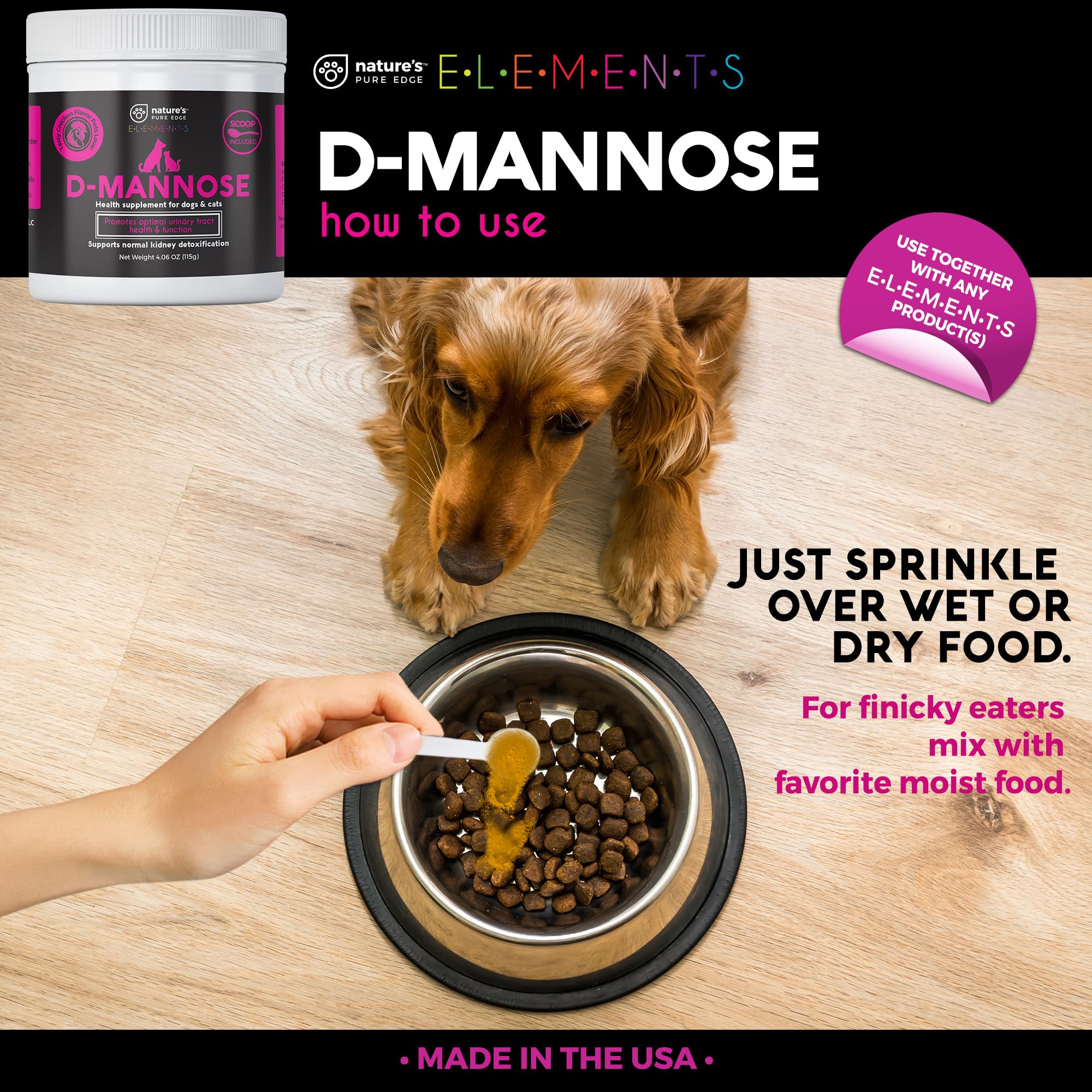 Nature's Pure Edge D-Mannose en bolsa, diseño práctico para casa.