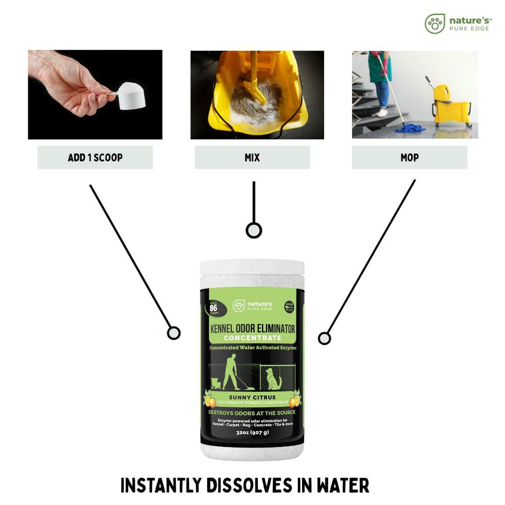Nature's Pure Edge polvo enzimático aplicación con mopa para manchas