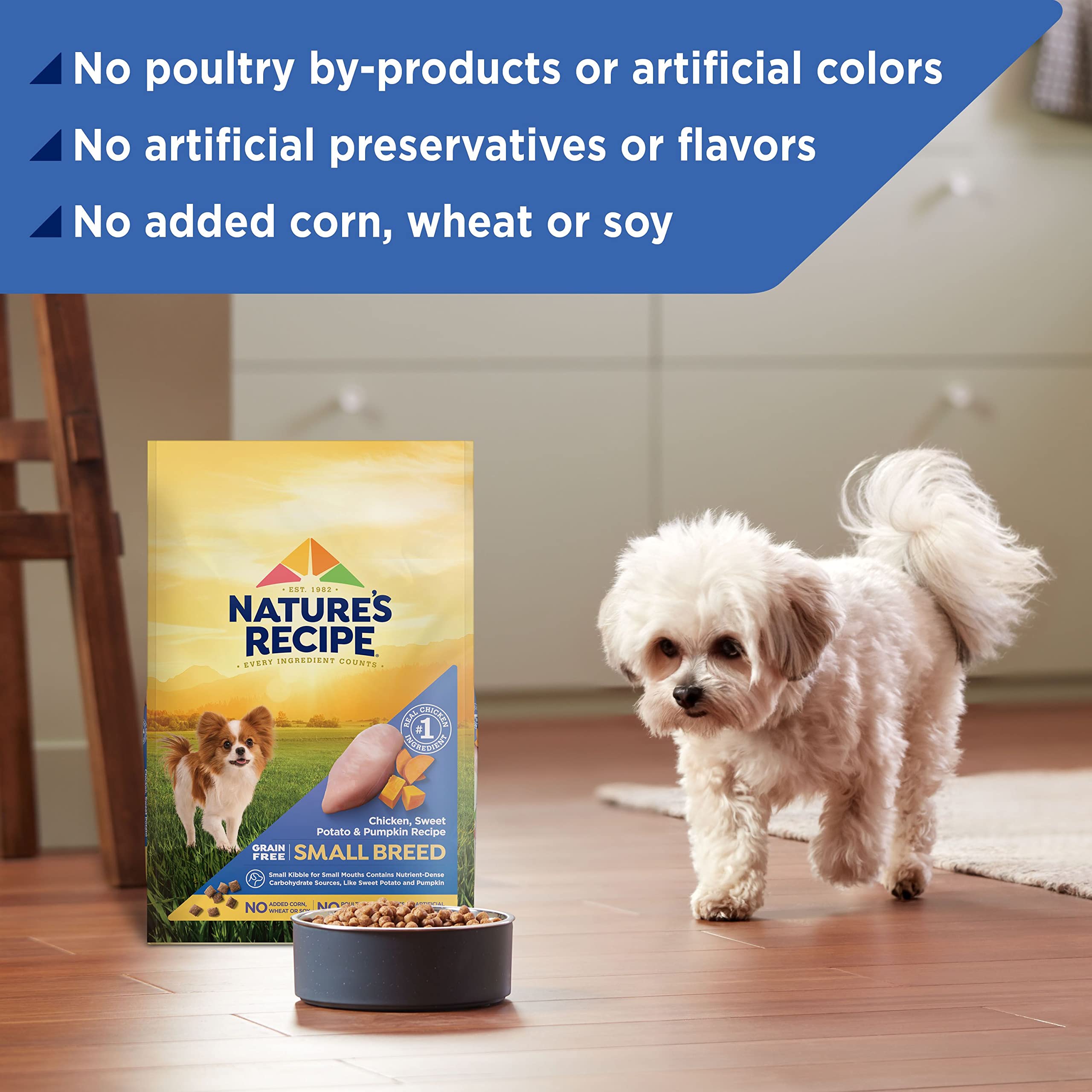 Nature's Recipe bolsa de 4 lb para porciones prácticas.
