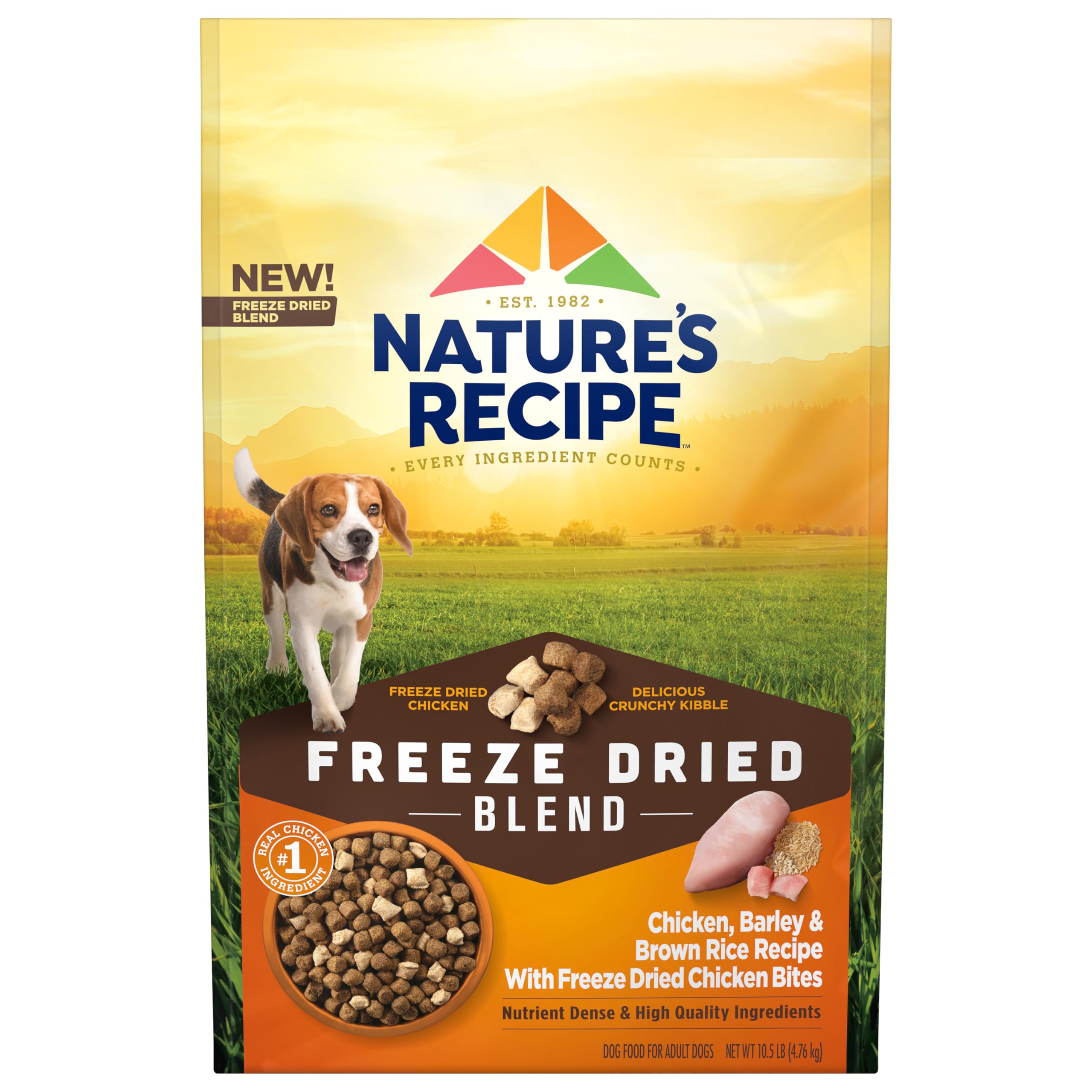 Nature’s Recipe bolsa para perro con pollo, cebada y arroz, dieta equilibrada.