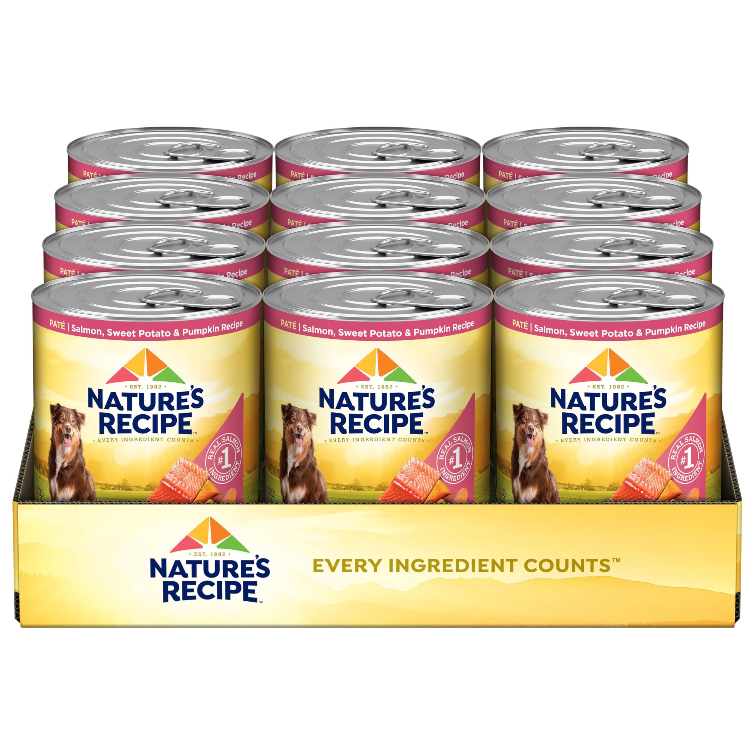 Pack Nature's Recipe: pack de 12 latas, almacenamiento práctico.