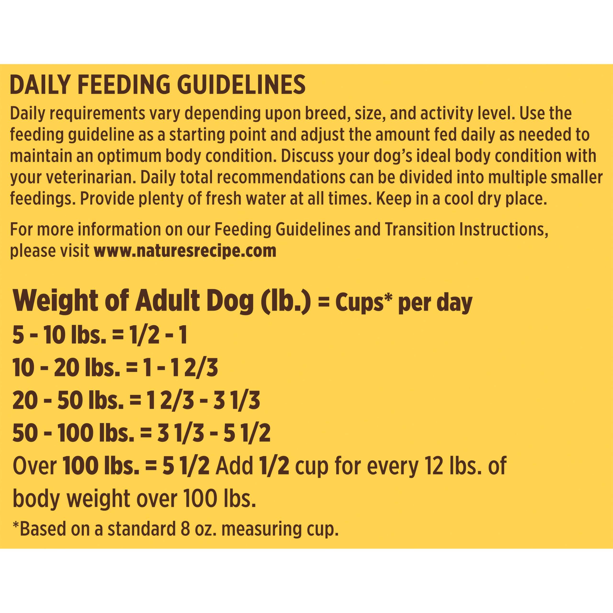 Porción de 10.5 lb de Nature’s Recipe para nutrición diaria.