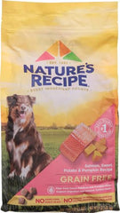 Nature's Recipe salmón como proteína destacada en comida canina