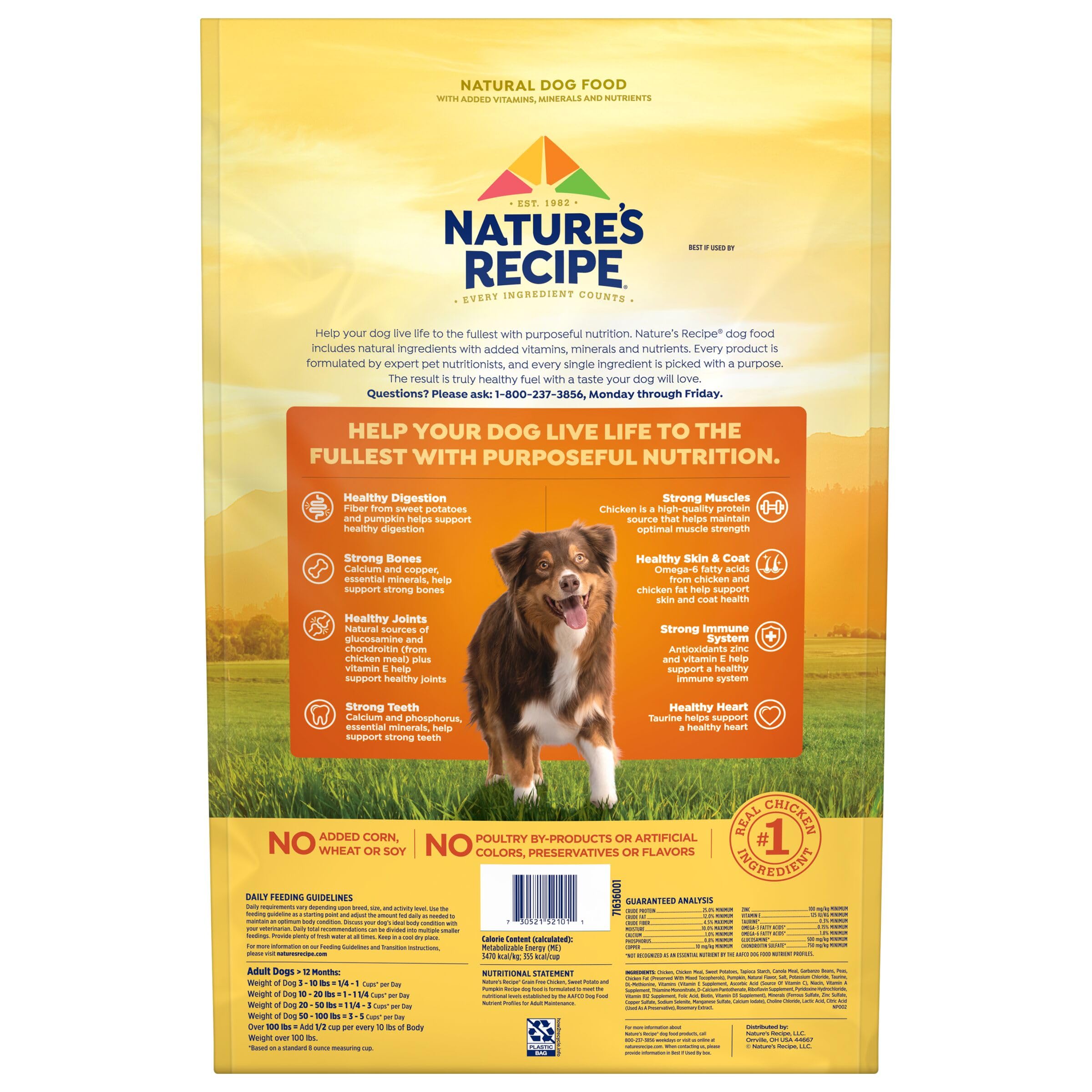 Nature's Recipe sin maíz, trigo ni soja para dieta limpia.
