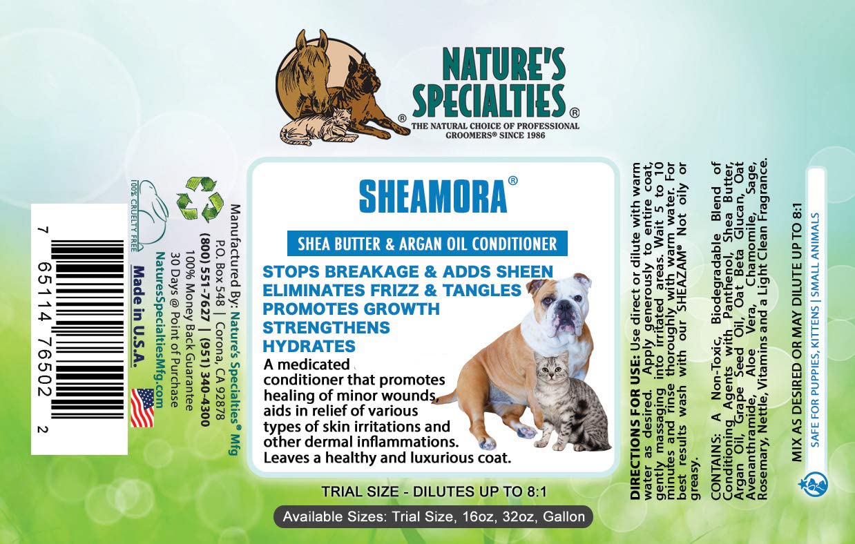 Nature's Specialties Sheamora: textura de crema para desenredar y suavizar el pelaje.