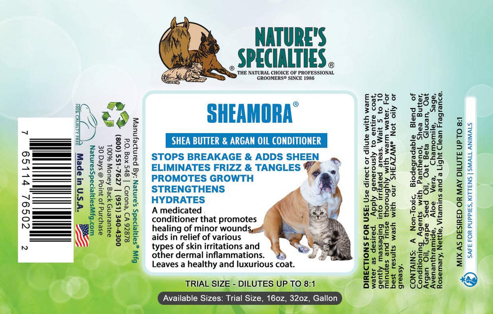 Nature's Specialties Sheamora: textura de crema para desenredar y suavizar el pelaje.