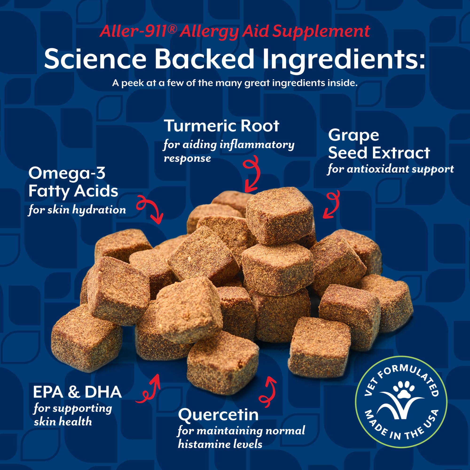 NaturVet Aller-911 ingredientes omega DHA EPA para piel y pelaje saludables