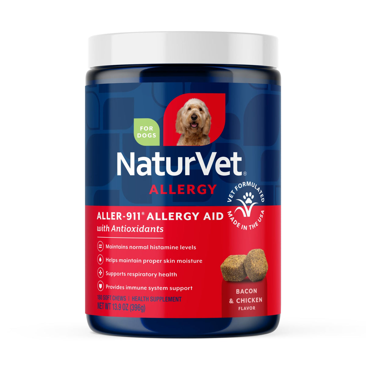 NaturVet Aller-911 trozos suaves para perros y gatos con apoyo inmunitario