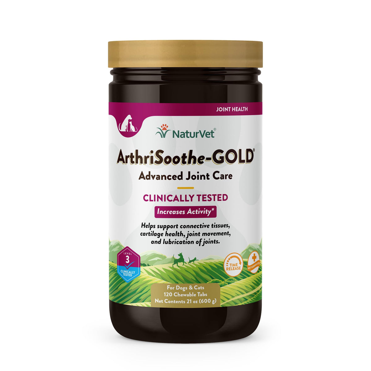 NaturVet ArthriSoothe-GOLD botella con etiqueta, apoyo a la movilidad de mascotas