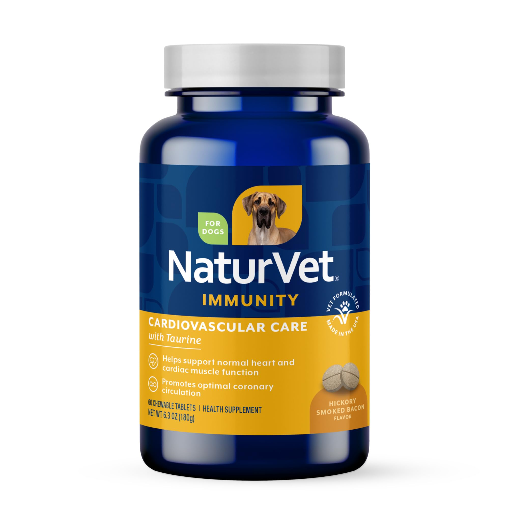 NaturVet Cardiovascular Support, tabletas suaves para perro para una administración fácil y salud cardíaca.