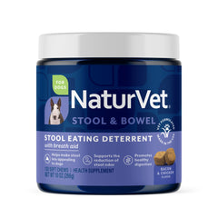 NaturVet Coprofagia Deterrente, botella frente, posible reducción del consumo de heces en perros.