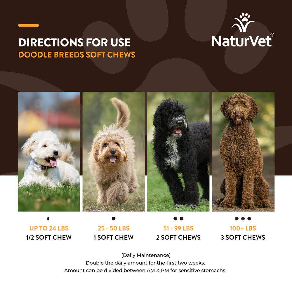 NaturVet Doodle Breeds omega-3 y curcuma para piel saludable
