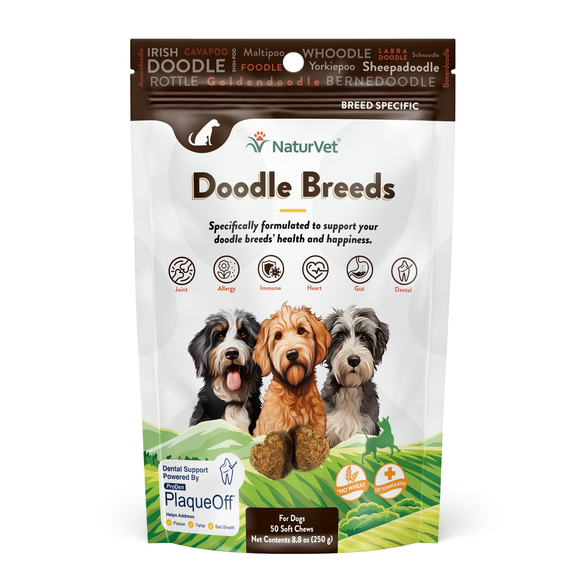 NaturVet Doodle Breeds pastillas suaves frente a articulaciones saludables