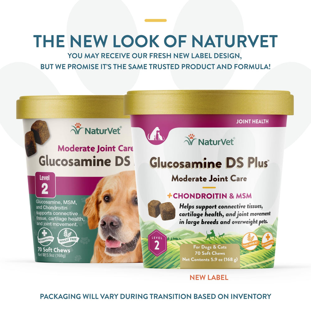 NaturVet Glucosamine DS Plus apoyo articular en perros y gatos para movilidad