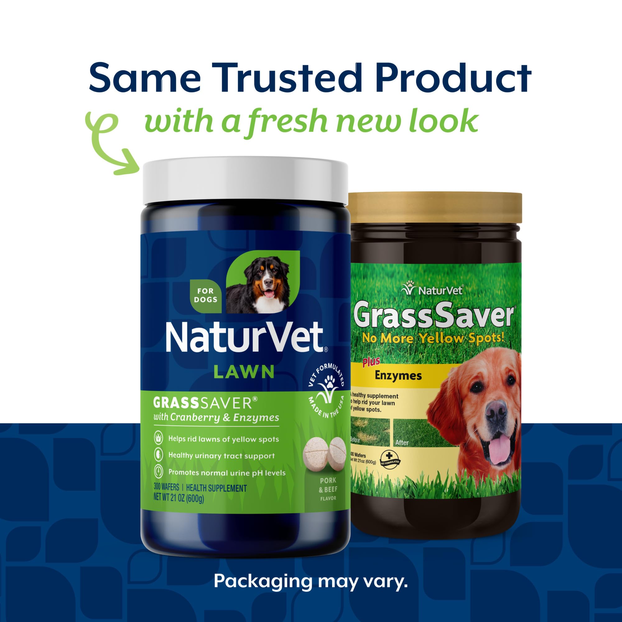 NaturVet GrassSaver, perro comiendo pastillas crujientes