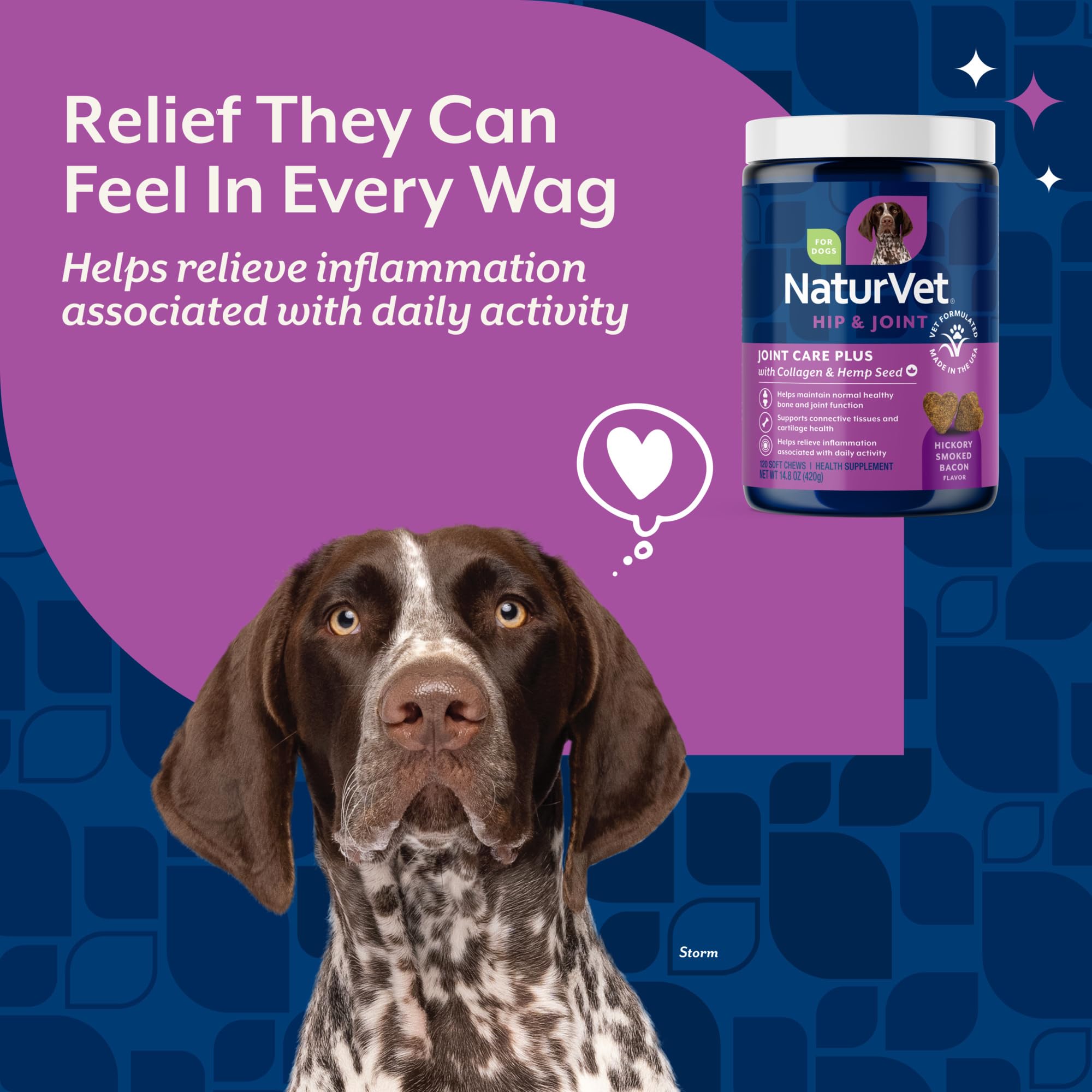 NaturVet Hemp Advanced Joint Health para perros: semillas de cáñamo y colágeno presentes