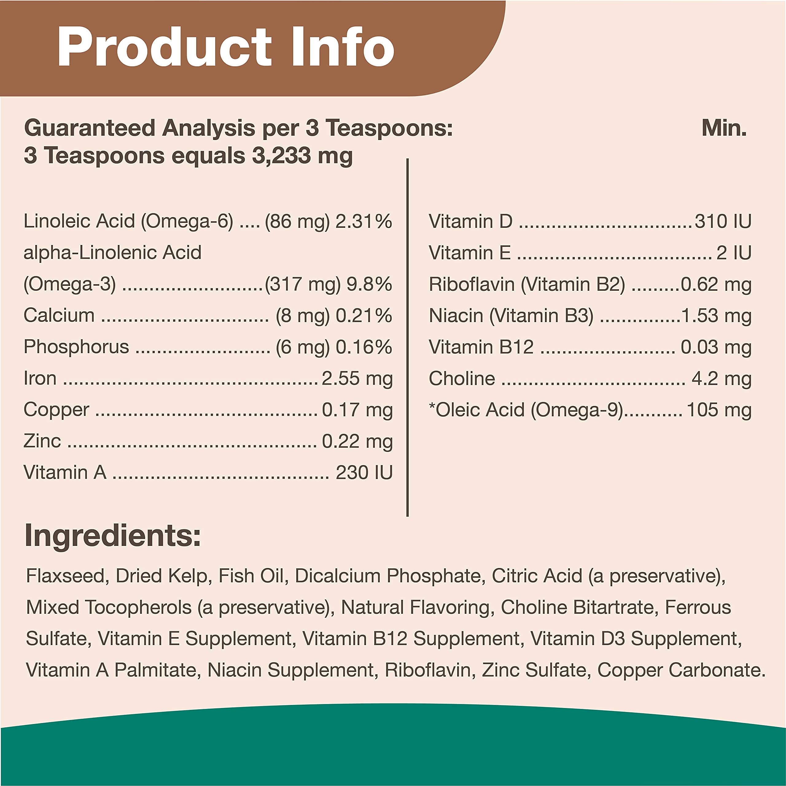 Uso diario con NaturVet Kelp Help Omegas en polvo en casa.