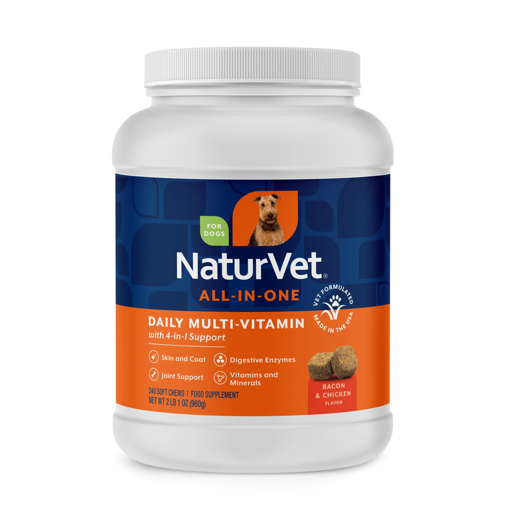NaturVet todo-en-uno para perros en frasco, apoyo nutricional integral