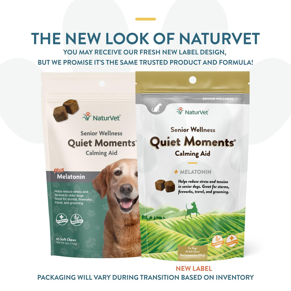 NaturVet Quiet Moments: detalle de gomita suave para apoyo nervioso y calmado.
