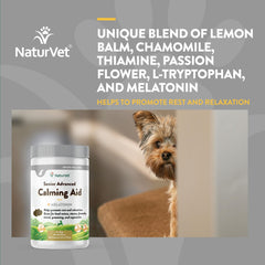 NaturVet Quiet Moments: etiqueta clara, sin trigo para perros sensibles.