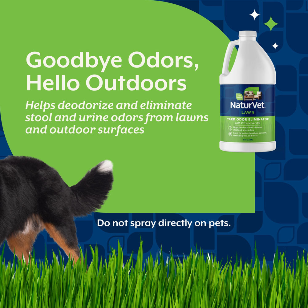 NaturVet rociado en patio con citronela, aroma fresco y superficie agradable.