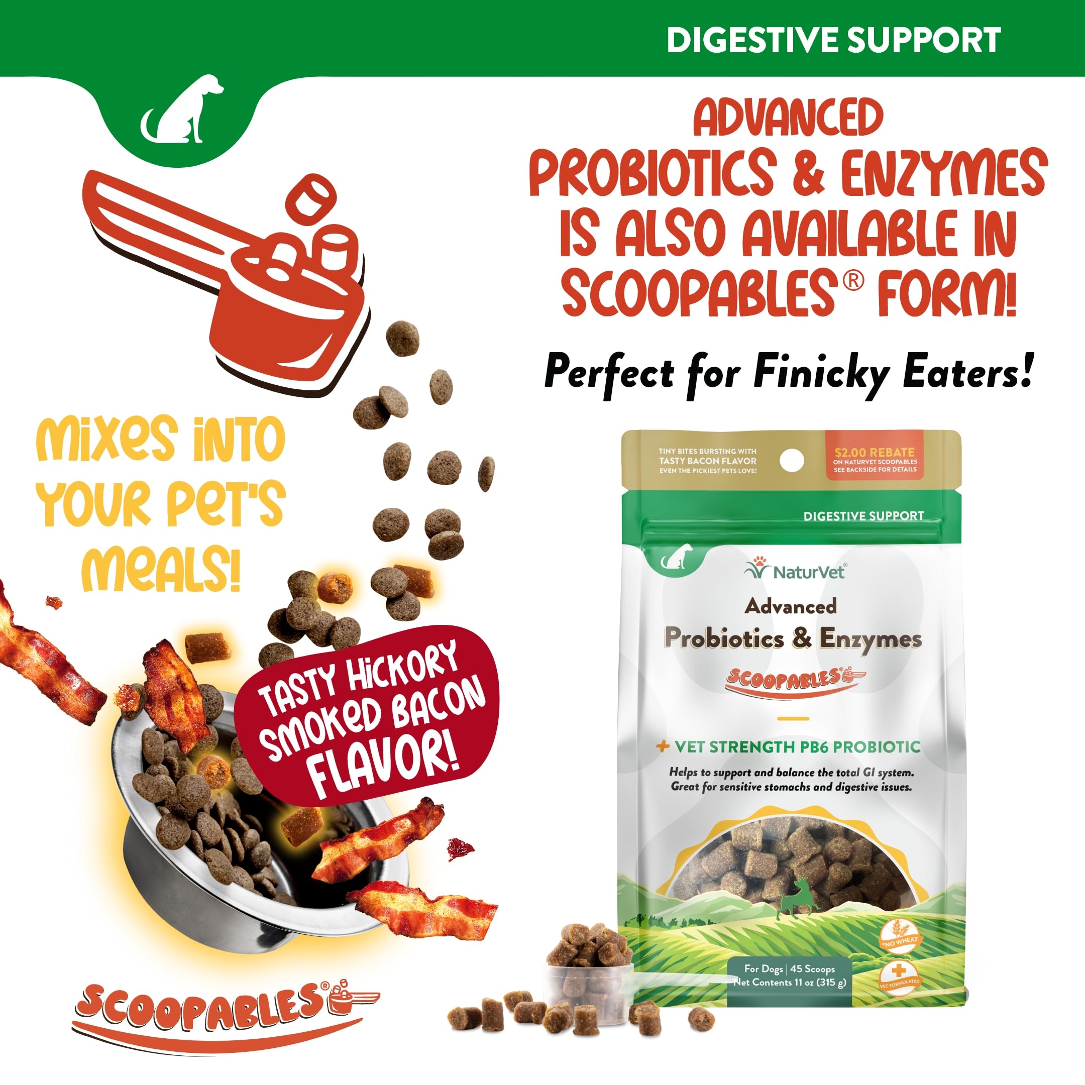 NaturVet sabor tocino ahumado, masticables que gustan a los perros.
