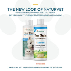 NaturVet Eliminador de manchas por lágrimas con Aloe – botella de 4 onzas para gatos