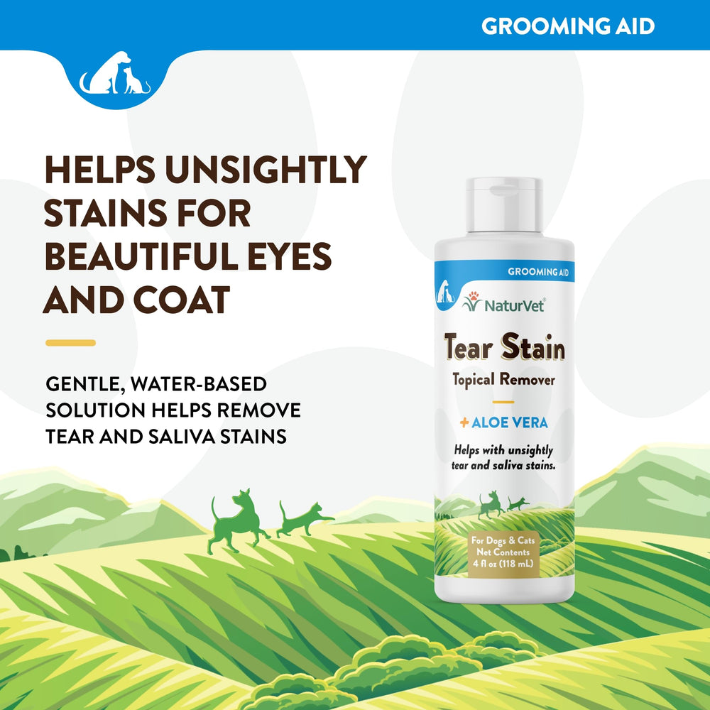 NaturVet Eliminador de manchas por lágrimas con Aloe – reduce manchas de lágrimas en perros