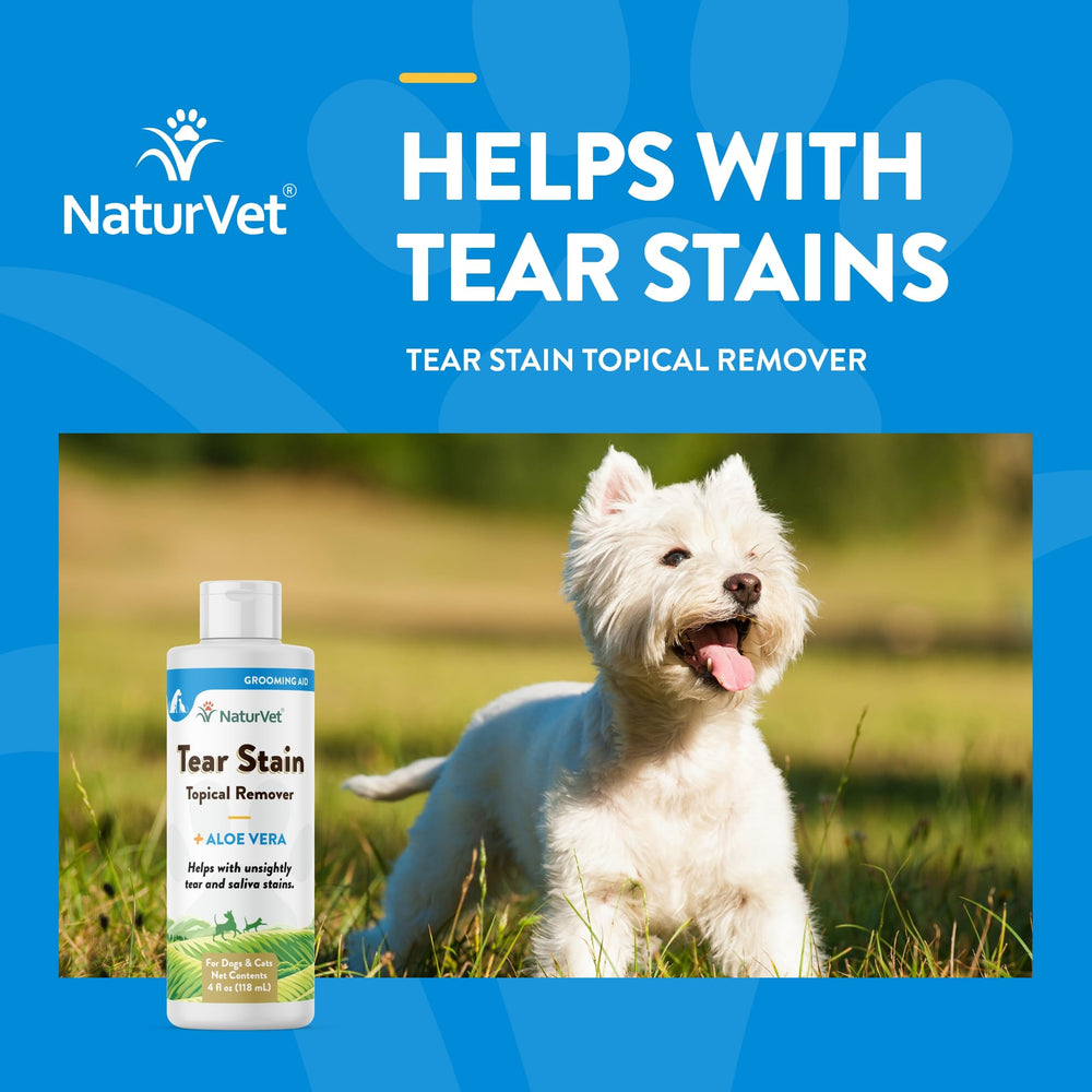 NaturVet Eliminador de manchas por lágrimas con Aloe – para manchas de saliva en perros y gatos