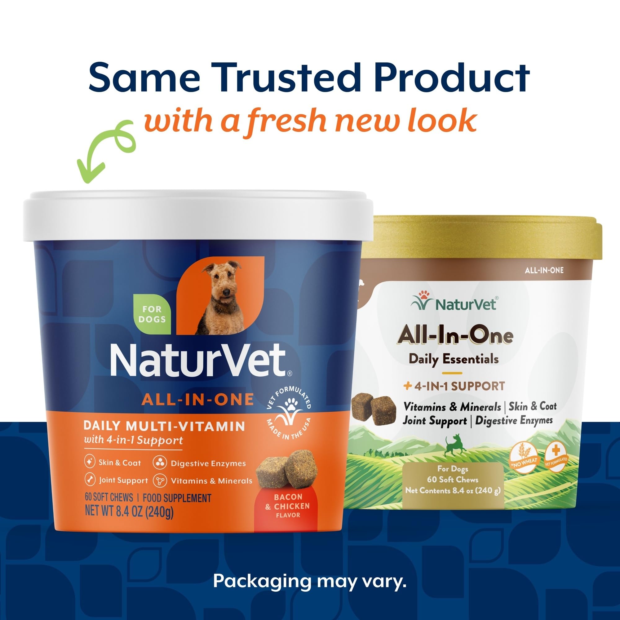 NaturVet Todo-en-Uno para perros: gomitas suaves para digestión y vitalidad.